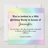 Sweet 16 birthday invitation Custom 招待状 (裏面)