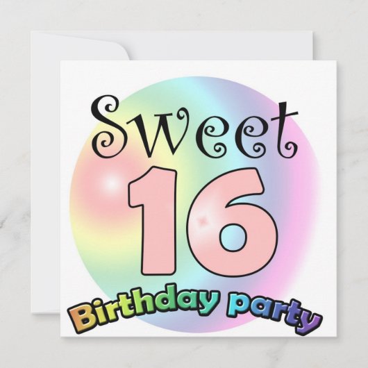 Sweet 16 birthday invitation Custom 招待状 (正面)