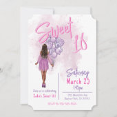 Sweet 16 Birthday Partyへの招待 招待状 (正面)