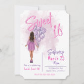 Sweet 16 Birthday Partyへの招待 招待状 (正面)