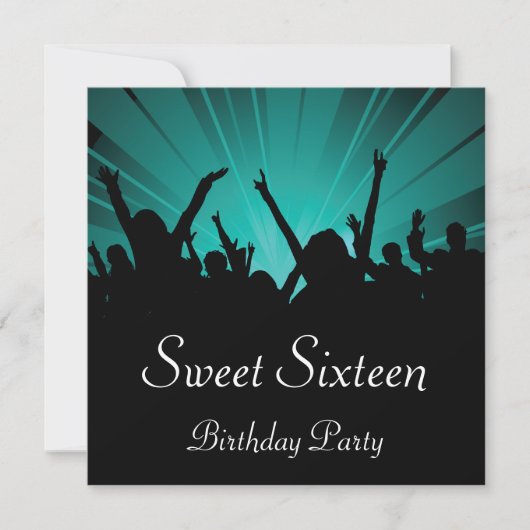 Sweet 16 Birthday Partyへの招待 招待状 (正面)