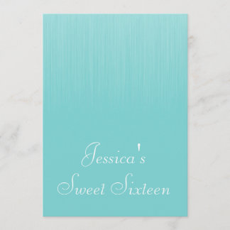 Sweet 16 Birthday Party Blue Static 招待状