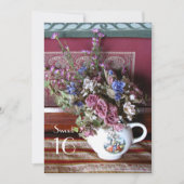 Sweet 16 Birthday Party Invitation、ヴィンテージ・ティーポット 招待状 (正面)