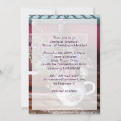 Sweet 16 Birthday Party Invitation、ヴィンテージ・ティーポット 招待状 (裏面)