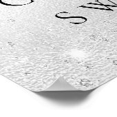 Sweet 16 birthday silverグリッターphoto welcome ポスター (角)