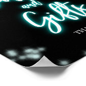 Sweet 16 Birthday Teal Neon Cards and Gifts Sign ポスター (角)