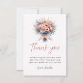 Sweet 16 Birthday Thank You Floral Card サンキューカード (正面)