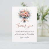 Sweet 16 Birthday Thank You Floral Card サンキューカード (スタンド正面)