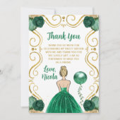 Sweet 16 Blonde Princess Green サンキューカード (正面)
