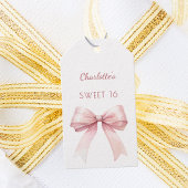 Sweet 16 blush pink bow DIY ギフトタグ