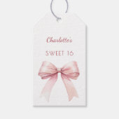 Sweet 16 blush pink bow DIY ギフトタグ (正面)