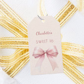 Sweet 16 blush pink bow ivory DIY ギフトタグ