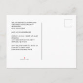 Sweet 16 Boho Tribal Texture Photo Orange 案内ポストカード (裏面)