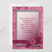 Sweet 16 Burgundy Birthday Party Invitation（16ブルゴー 招待状 (裏面)