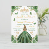 Sweet 16 Dark Green Princess Blonde Girl 招待状 (スタンド正面)