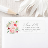 Sweet 16 Floral Return Address Label ラベル (インサイチュ)
