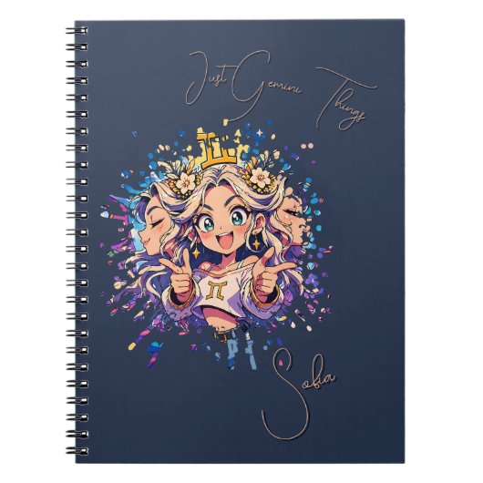Sweet 16 Gemini Custom Photo Memory Book ノートブック (正面)