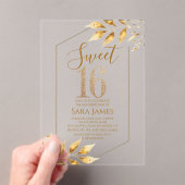 Sweet 16 Gilded Geometric Acrylic Invitation アクリル招待状 (インサイチュ (ポータブル))