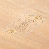 Sweet 16 Gilded Geometric Acrylic Invitation アクリル招待状 (レイダウン)