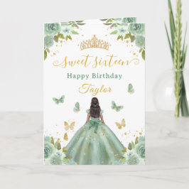Sweet 16 Green Princess African American Girl カード