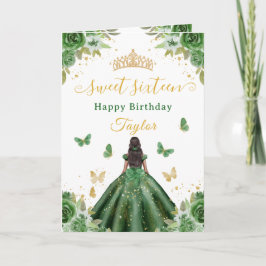 Sweet 16 Green Princess African American Girl カード