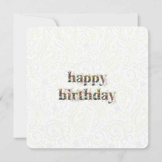 Sweet 16 Happy Birthday Wildflowers Text カード (裏面)