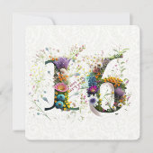 Sweet 16 Happy Birthday Wildflowers Text カード (正面)