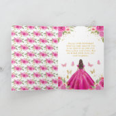 Sweet 16 Hot Pink Princess Brunette Girl カード (内部)