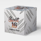 Sweet 16 In Fire Flames and Silver Plate Birthday フェイバーボックス (正面サイド)