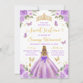 Sweet 16 Light Purple Princess Blonde Girl 招待状 (正面)