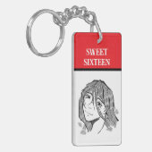 Sweet 16 lineart  キーホルダー (正面左)