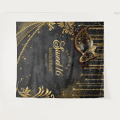 Sweet 16 Masquerade Black Photo Backdrop ID1032 タペストリー (正面(横))