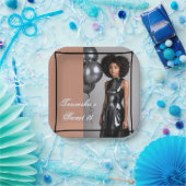 Sweet 16 Mocha Brown Plate – Custom Text/Photo ペーパープレート (パーティー)