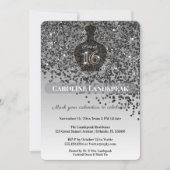 Sweet 16 Noir Perfume Bottle Black Glitter Silver  招待状 (正面)