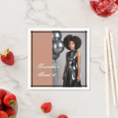 sweet 16 party paper napkin mocha brown スタンダードカクテルナプキン (インサイチュ)