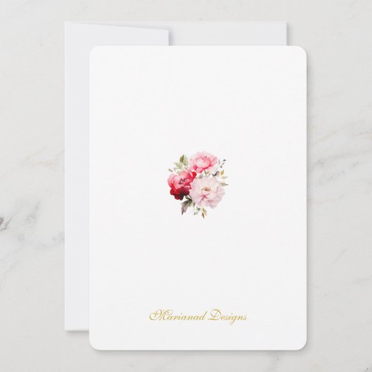 Sweet 16  Personalised Floral Invitation 案内状 (裏面)