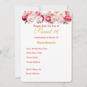 Sweet 16  Personalised Floral Invitation 案内状 (正面)