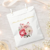 Sweet 16 Personalized Floral Party Favors フェイバーバッグ (クリップ留めされた状態)