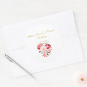 Sweet 16  Personalized Floral Stickers ラウンドシール (封筒)