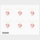 Sweet 16  Personalized Floral Stickers ラウンドシール (シート)