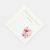Sweet 16 Personalized Floral Tableware スタンダードランチョンナプキン (角)