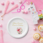 Sweet 16 Personalized Floral Tableware ペーパープレート (パーティー)