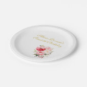 Sweet 16 Personalized Floral Tableware ペーパープレート (アングル)