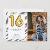 Sweet 16 Photo16歳の誕生日パーティー 招待状 (正面)