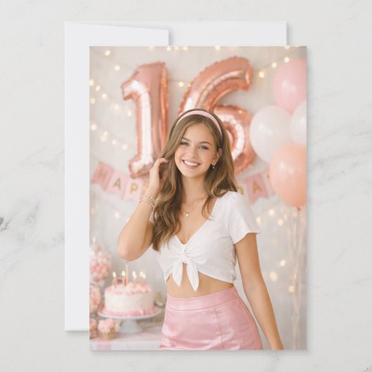 Sweet 16 photo birthday 招待状 (裏面)