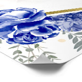 Sweet 16 Photo Welcome Sign Butterfly 王室の Blue ポスター (角)