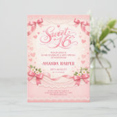Sweet 16 Pink Birthday Party Card 招待状 (スタンド正面)