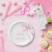 Sweet 16 Pink Bow Paper Plates ペーパープレート (パーティー)