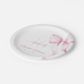 Sweet 16 Pink Bow Paper Plates ペーパープレート (アングル)