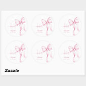 Sweet 16 Pink Bow Stickers ラウンドシール (シート)
